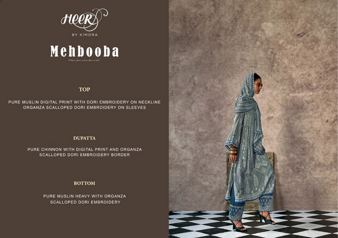 Mehbooba By Kimora Muslin Digital Printed Salwar Suits Wholesalers In Delhi